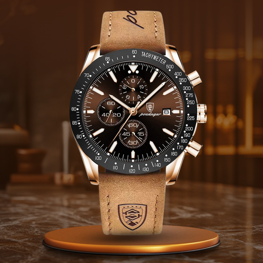 Herreur Quartz Urværk | Chronograph Urskive & Datovisning | Hverdagsbrug & Businessbeklædning | Vanero