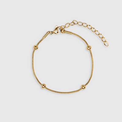 Armbånd med Kugledetaljer | Slank Slangekæde | Diskret Elegance l Vanero