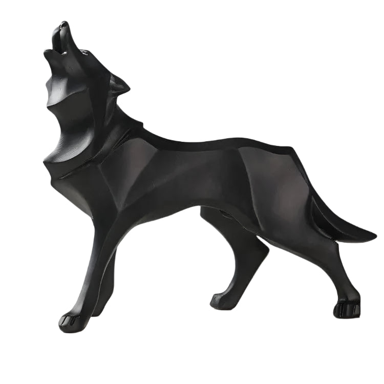 Geometrisk Ulvestatue Dekorativ Skulptur | Fritstående Figur Til Indendørs Display | Hylde Skrivebord Entré & Boligindretning | Vanero