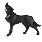Geometrisk Ulvestatue Dekorativ Skulptur | Fritstående Figur Til Indendørs Display | Hylde Skrivebord Entré & Boligindretning | Vanero