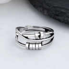 Ring 925 Sterling Sølv | Justerbar Pasform Ring | Roterende Bånd Design Til Hverdagsbrug & Forskellige Anledninger | Vanero
