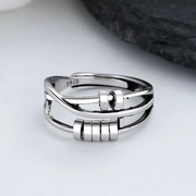 Ring 925 Sterling Sølv | Justerbar Pasform Ring | Roterende Bånd Design Til Hverdagsbrug & Forskellige Anledninger | Vanero