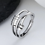 Ring 925 Sterling Sølv | Justerbar Pasform Ring | Roterende Bånd Design Til Hverdagsbrug & Forskellige Anledninger | Vanero
