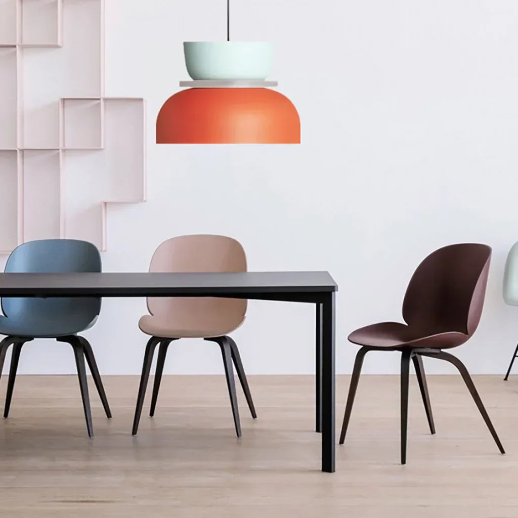 Pendellampe Med Farveblokdesign | Metal Loftlampe Med E27 Fatning | Indendørs Belysning | Vanero