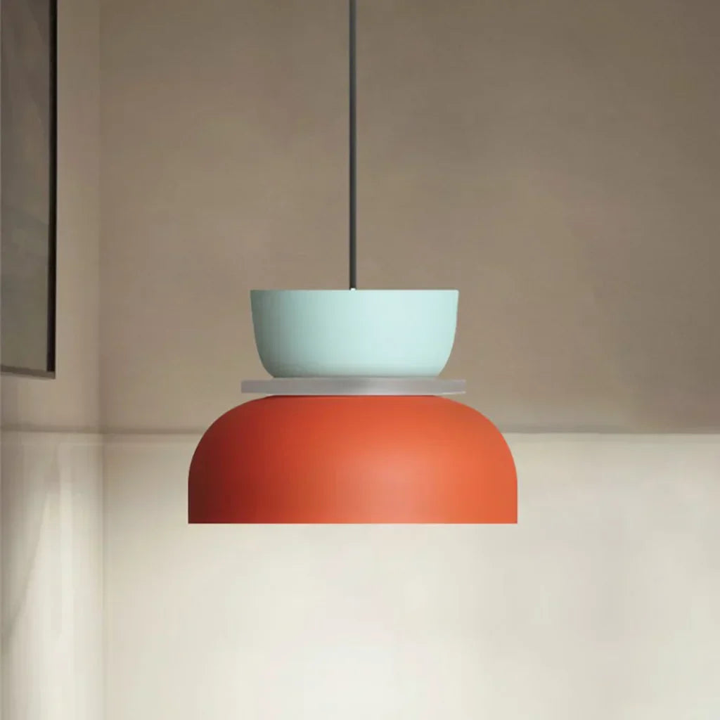 Pendellampe Med Farveblokdesign | Metal Loftlampe Med E27 Fatning | Indendørs Belysning | Vanero