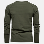Herre Henley Trøje Let Tekstil | Regular Fit Langærmet Trøje | Knapstolpe Design til Hverdagsbrug & Fritidsaktiviteter | Vanero