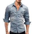 Herre Denimskjorte Bomuldsblanding | Regular Fit Knapskjorte | Hverdagsdesign Til Casual & Smart Casual Brug | Vanero
