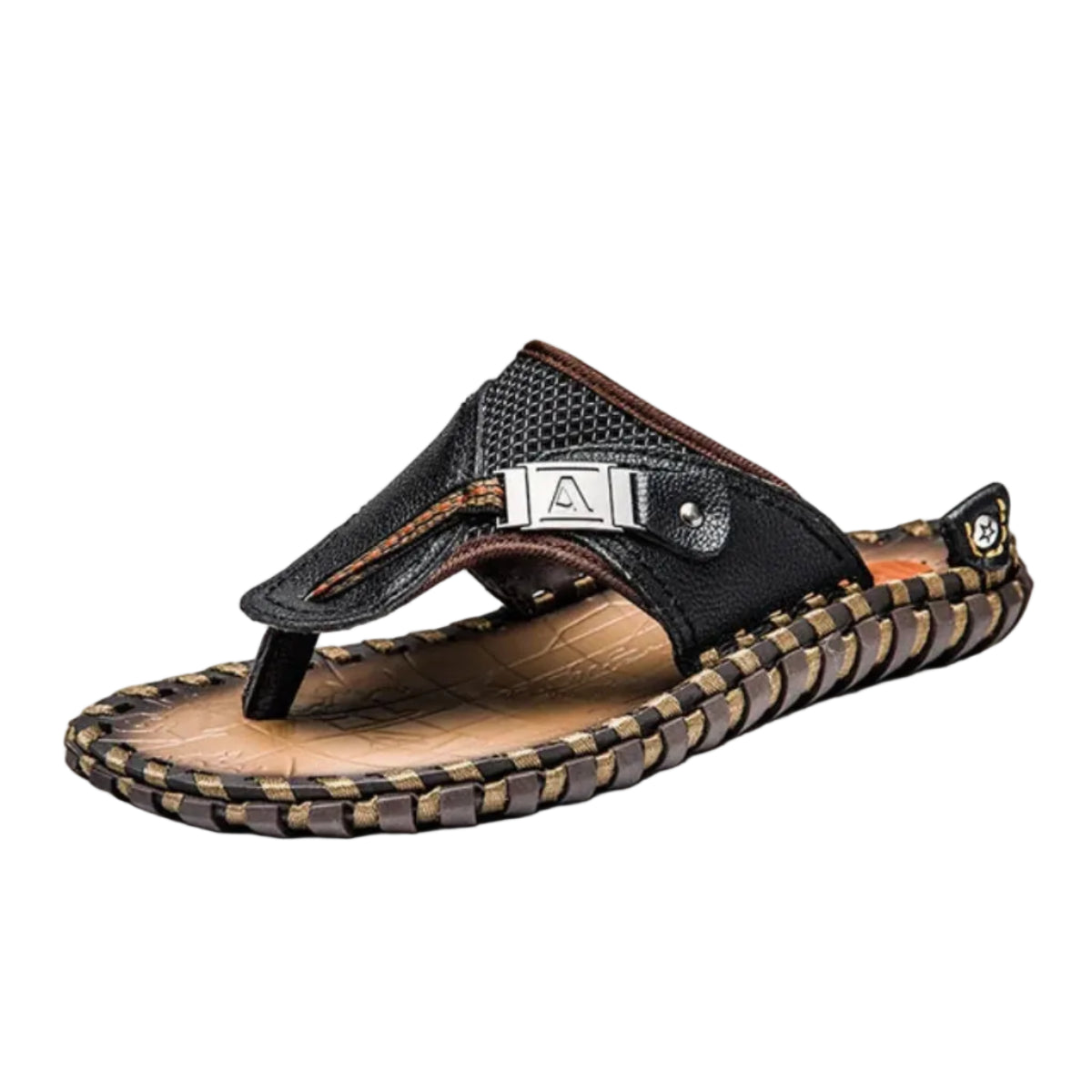Herre Flip-Flops Læder | Regular Fit Sommersandaler | Læderrem Design til Hverdagsbrug & Fritidsaktiviteter | Vanero
