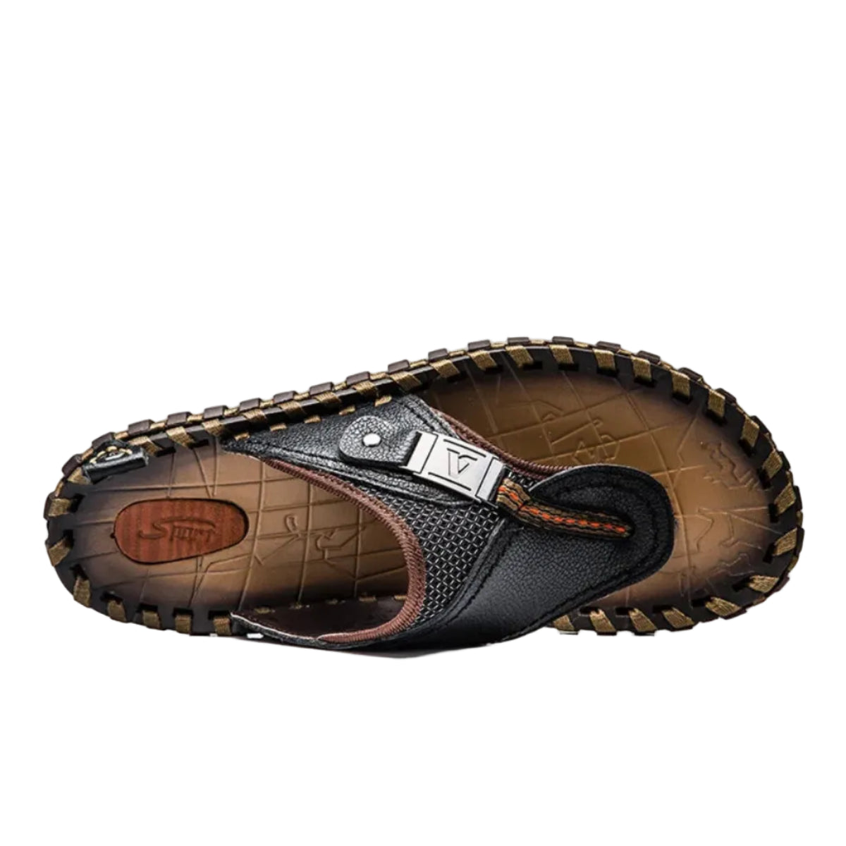 Herre Flip-Flops Læder | Regular Fit Sommersandaler | Læderrem Design til Hverdagsbrug & Fritidsaktiviteter | Vanero