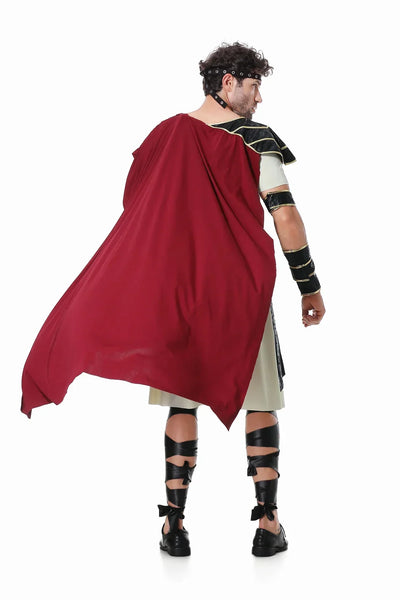 Knightoria | Middelaldersk Ridderkostume Sort-Guld Cosplay Til Herrer | Vanero