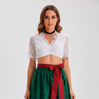 Dame Oktoberfest Top i Polyester | Ærmeløst V-Hals Vævet Design | Bayersk Inspireret Festival- & Tematøj | Vanero