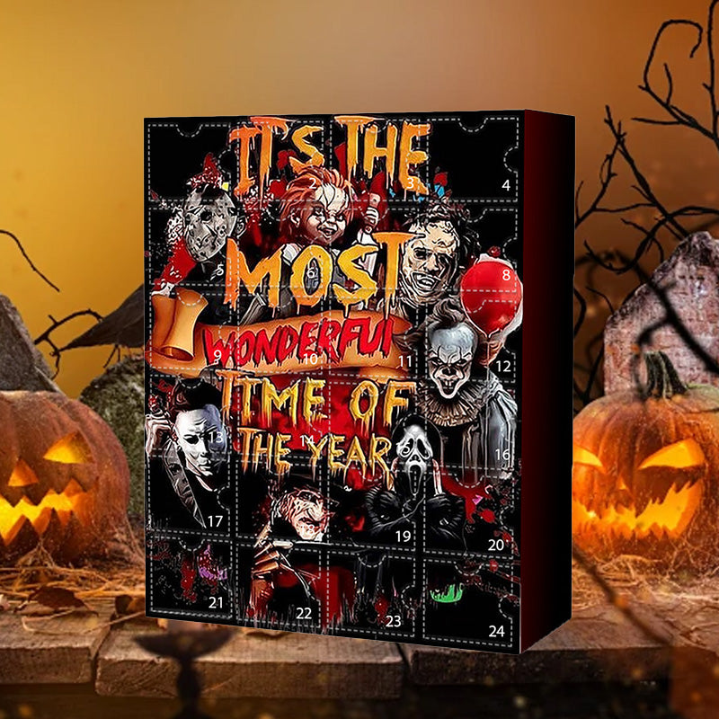 Adventskalender Med Gyserfigurer | 24 Minifigurer & Souvenirs | Halloween-Inspireret Nedtællingskalender | Vanero