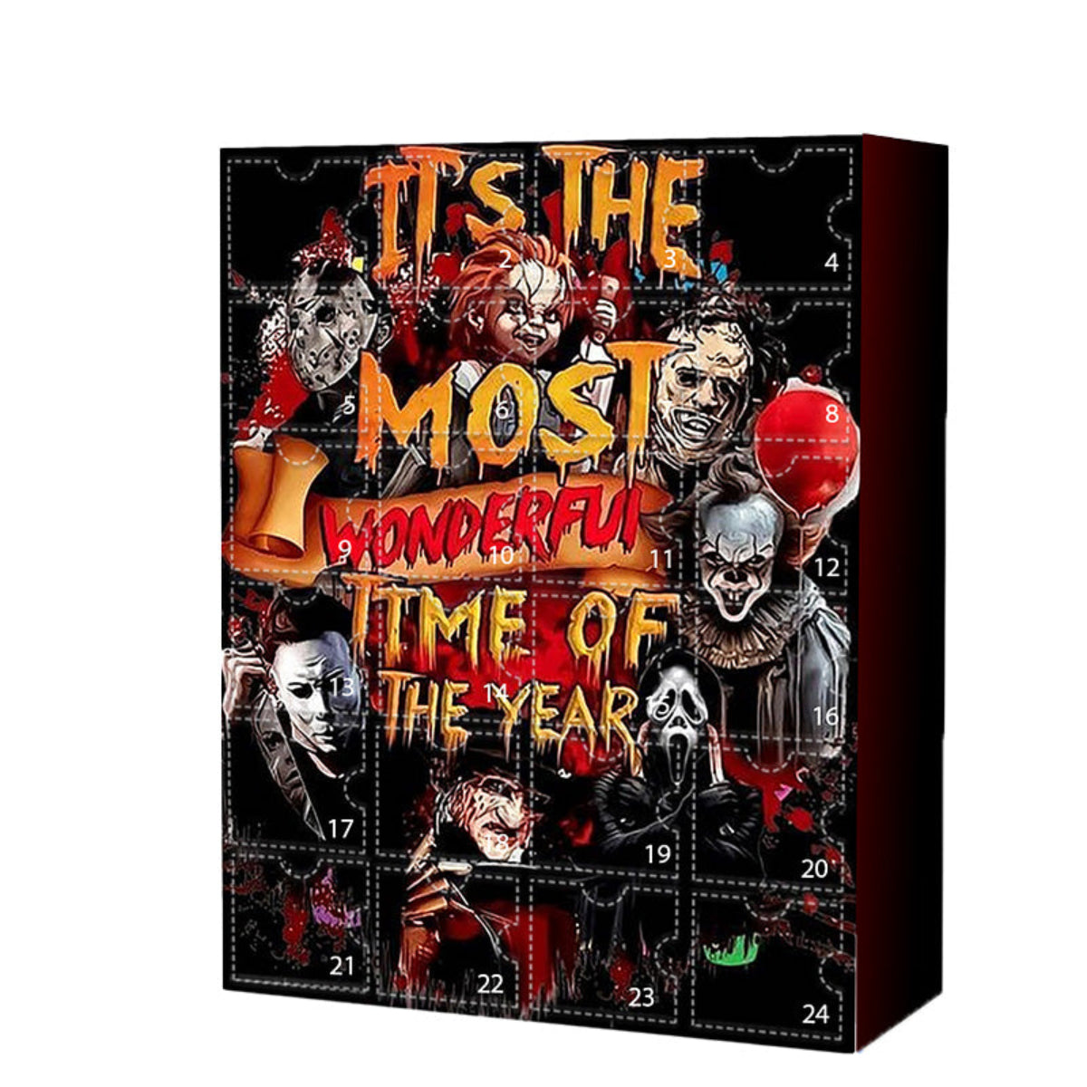 Adventskalender Med Gyserfigurer | 24 Minifigurer & Souvenirs | Halloween-Inspireret Nedtællingskalender | Vanero