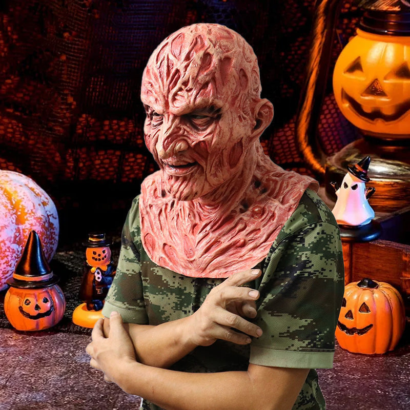 Halloween Gysermaske i Silikone | Helmaske Med Brændt Karakterdesign | Til Cosplay, Kostume & Temafest | Vanero