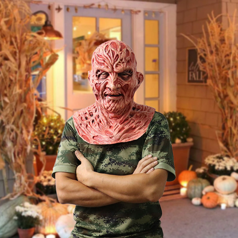 Halloween Gysermaske i Silikone | Helmaske Med Brændt Karakterdesign | Til Cosplay, Kostume & Temafest | Vanero