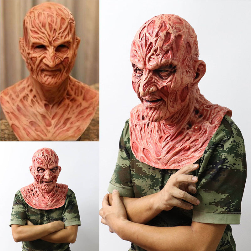 Halloween Gysermaske i Silikone | Helmaske Med Brændt Karakterdesign | Til Cosplay, Kostume & Temafest | Vanero