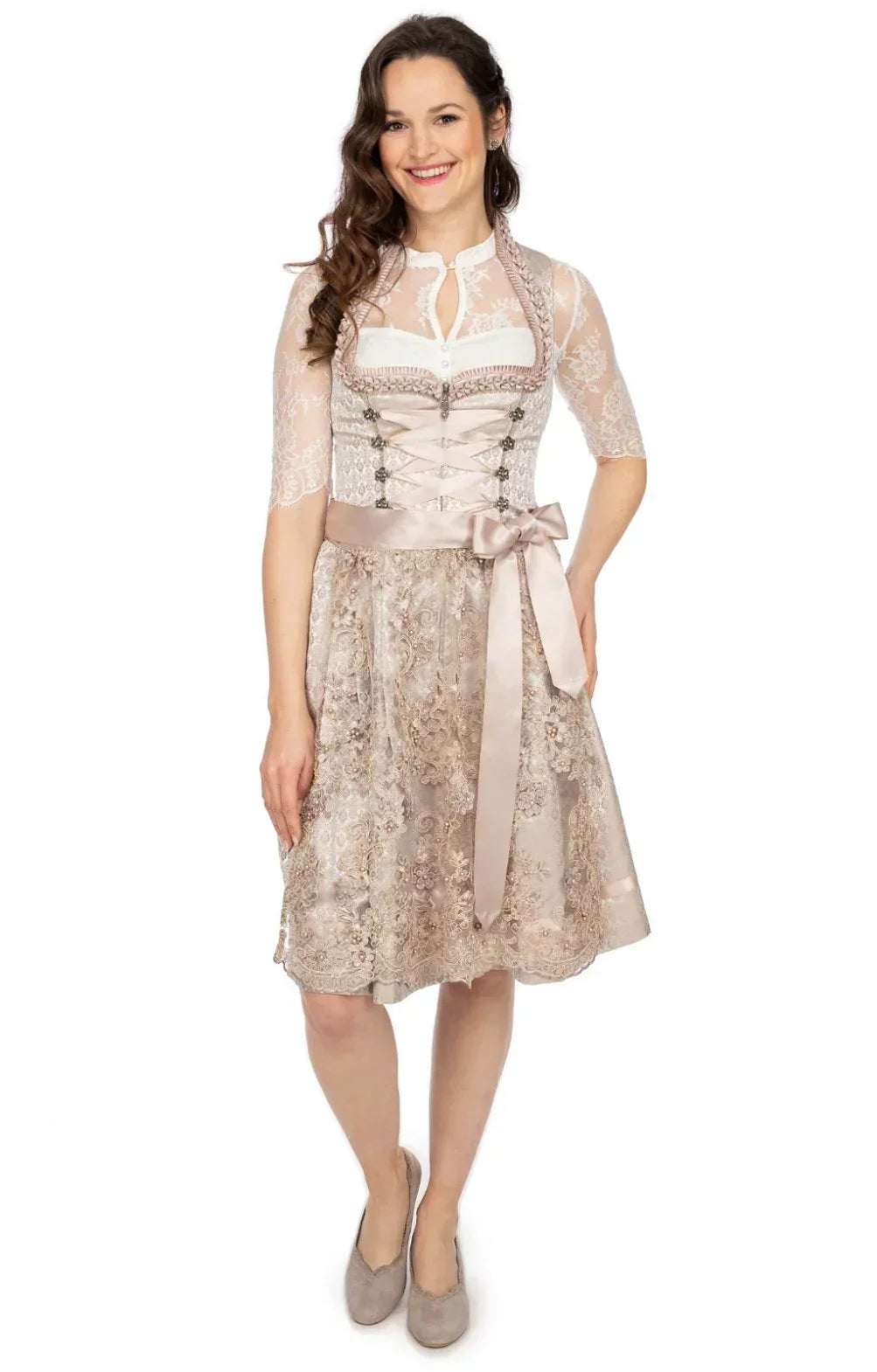 Dame Oktoberfest Kjole i Polyester | Traditionelt Outfit Med Forklæde & Bluse | Til Festival & Kulturarrangement | Vanero