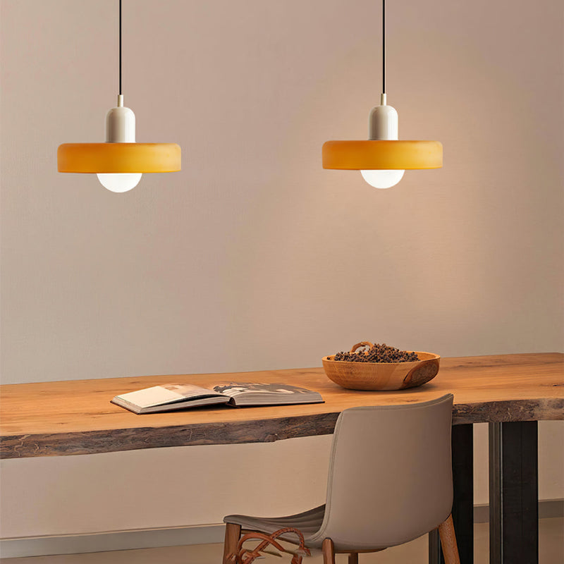 Bauhaus l Pendellampe af Farvet Glas l Vanero