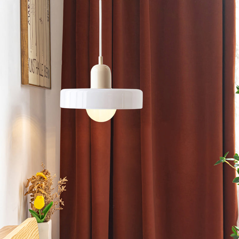 Bauhaus l Pendellampe af Farvet Glas l Vanero