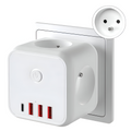 7-i-1 Stikdåse Med USB-Opladning | 3 AC-Udtag 3 USB-A & USB-C-Port | Overspændingsbeskyttelse Til Hjem & Kontor | Vanero