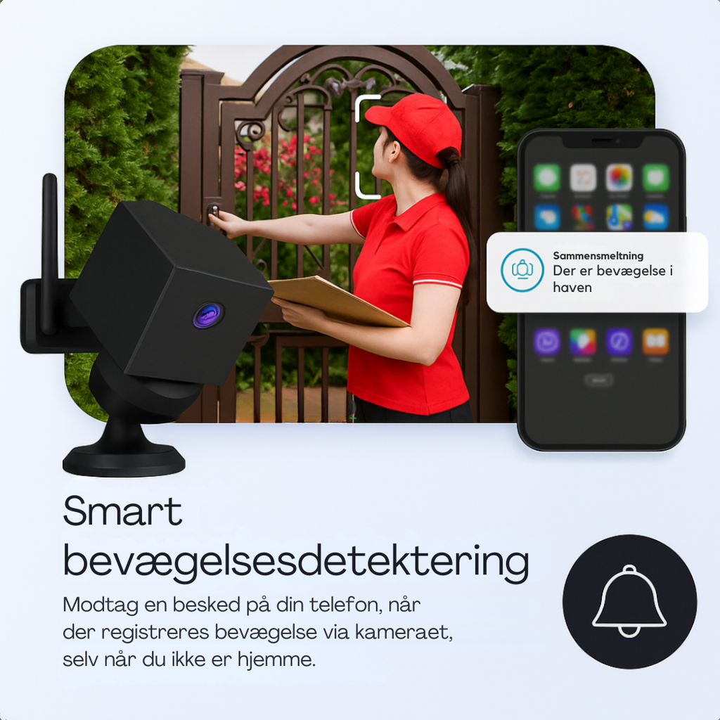 Trådløst Overvågningskamera Til Indendørs Brug | 1080P HD Med Bevægelsesdetektion & Natvision | WiFi Hjemmeovervågning | Vanero