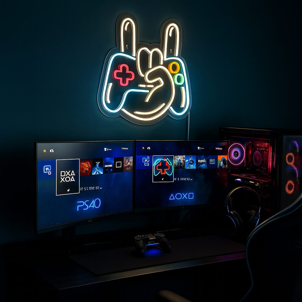Joystick Hand Sign | Neon Væglampe | Vanero