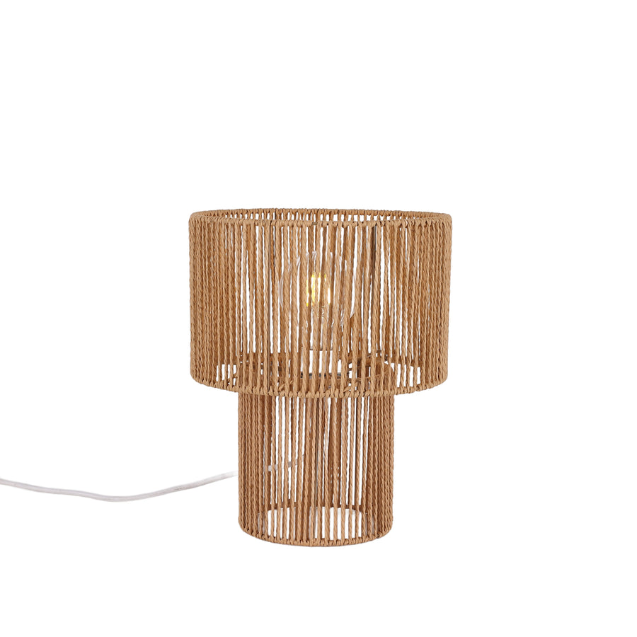Bordlampe Med Flettet Konstruktion | E27 Fatning Og Naturinspireret Design | Indendørs Belysning Til Sideborde Og Læsehjørner | Vanero