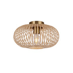 Loftlampe Med Flettet Bambusskærm | Ø45 cm Naturfiber Konstruktion | E27 Indendørs Belysning Til Stuer Og Spiseområder | Vanero