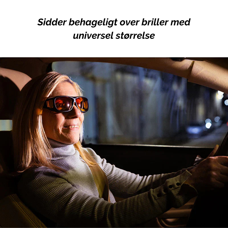 Natkørselsbriller Med Gule Linser | Genskinsreducerende Polycarbonatdesign | Bilkørsel, Cykling & Aftenbrug | Vanero