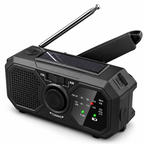 Nødradio Med Solceller og Håndsving | AM FM NOAA Modtagelse | Lommelygte SOS-Alarm og USB-Opladning | Vanero