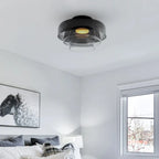 Glas Loftlampe Med Metalkonstruktion | E27 Loftbelysning Til Indendørs Brug | Fås I Ravglas Eller Klart Glas | Vanero