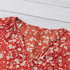 Dame Bluse Polyesterblanding | Almindelig Pasform Bluse Med Blomsterprint | V-Hals Langærmet Design Til Hverdagsbrug | Vanero