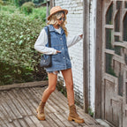 Damevest | Bomuldsdenim Konstruktion Design Med Frontlommer | Hverdagsbrug & Lag-På-Lag Styling | Vanero
