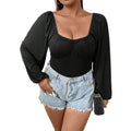 Dame Bodysuit Polyester Spandexblanding | Slim Fit Langærmet Bodysuit | Rynkede Detaljer Til Hverdagsbrug & Sociale Aktiviteter | Vanero