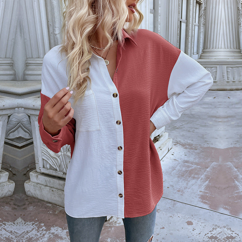Dame Elegant Bluser Med Asymmetrisk Knapliste Og Brystlomme | Stilfuld Bluse Til Damer | Vanero