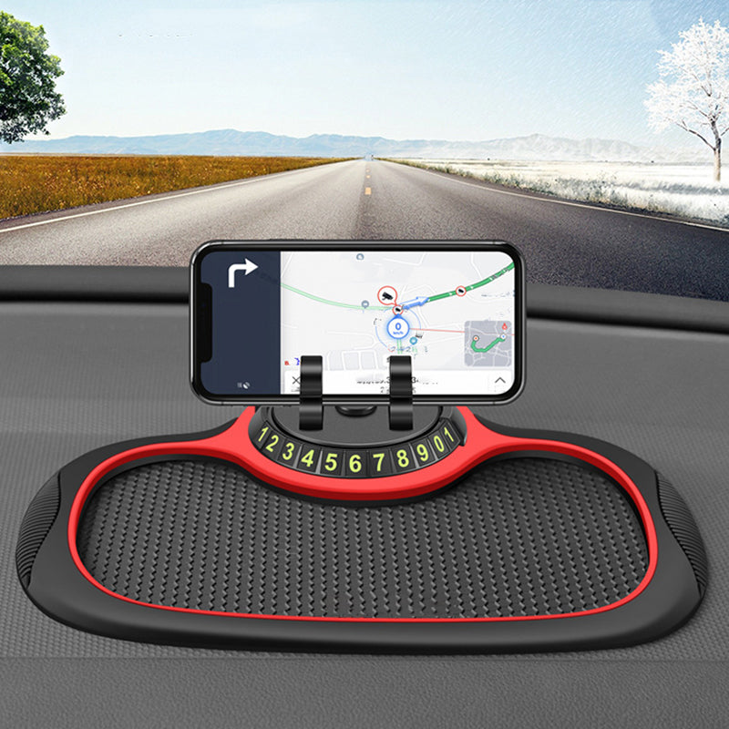 2-i-1 Dashboard Mobilholder | Skridsikker Silikonemåtte Med 360 Graders Holder | Håndfri Bilorganisering | Vanero