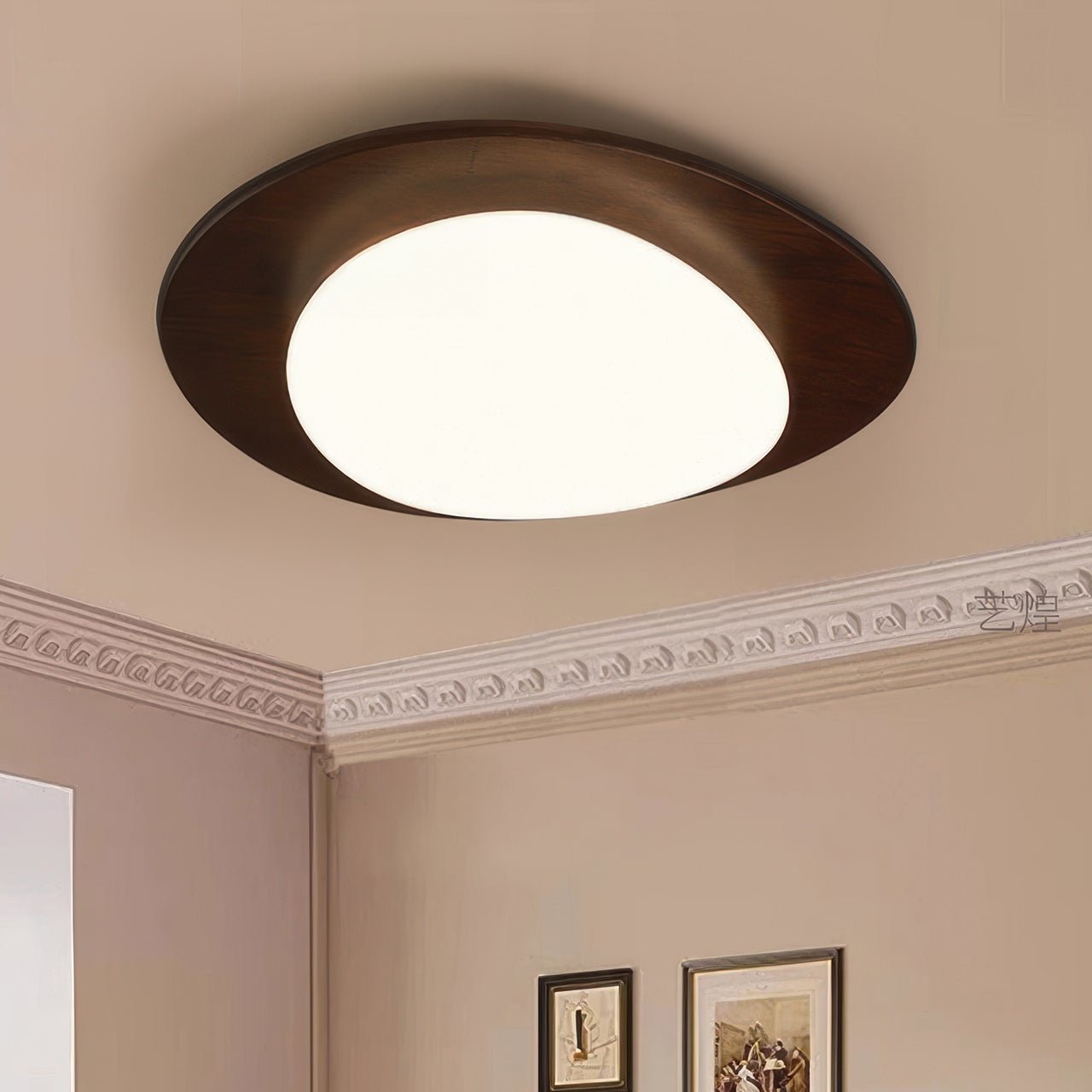 Loftslampe | Skandinavisk design med småsten og træårer | Vanero