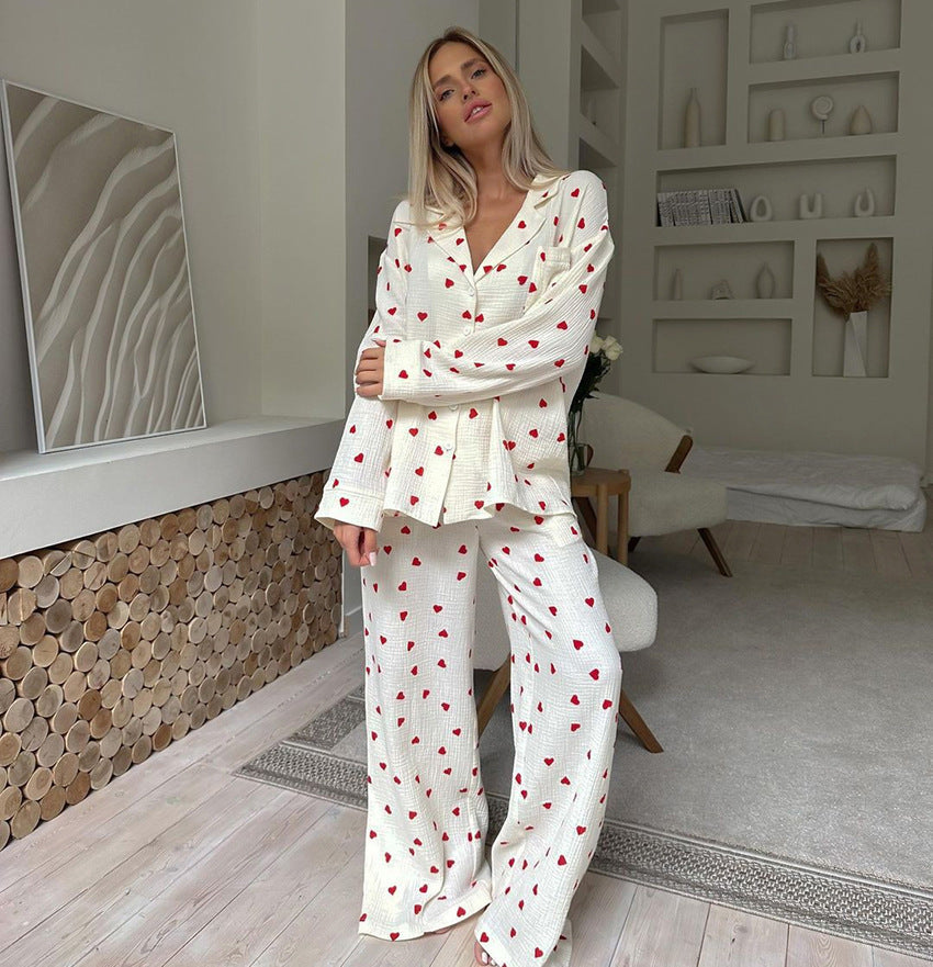 Bolette | Stilfuldt Pyjamassæt med Knap-Top l Vanero
