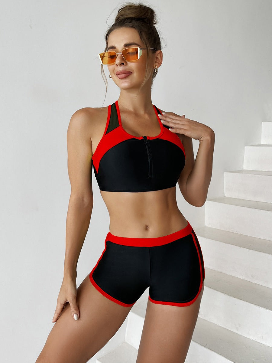 Dame sporty | bikini-sæt med højfunktionel top og shorts stilla | vanero