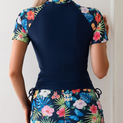 Dame UV Beskyttelse Badetøj Sæt Med Blomsterdesign Og Sporty Pasform | Funktionelt Og Moderne | Vanero