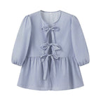 Damebluse Polyesterblanding | Relaxed Fit Bluse med Blomsterprint | Flæsedetalje Design til Hverdagsbrug & Arbejde | Vanero