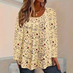 Dame Bluseskjorte Polyesterblanding | Løs Pasform Bluse | Blomsterdetaljer Til Hverdag & Sommerbrug | Vanero