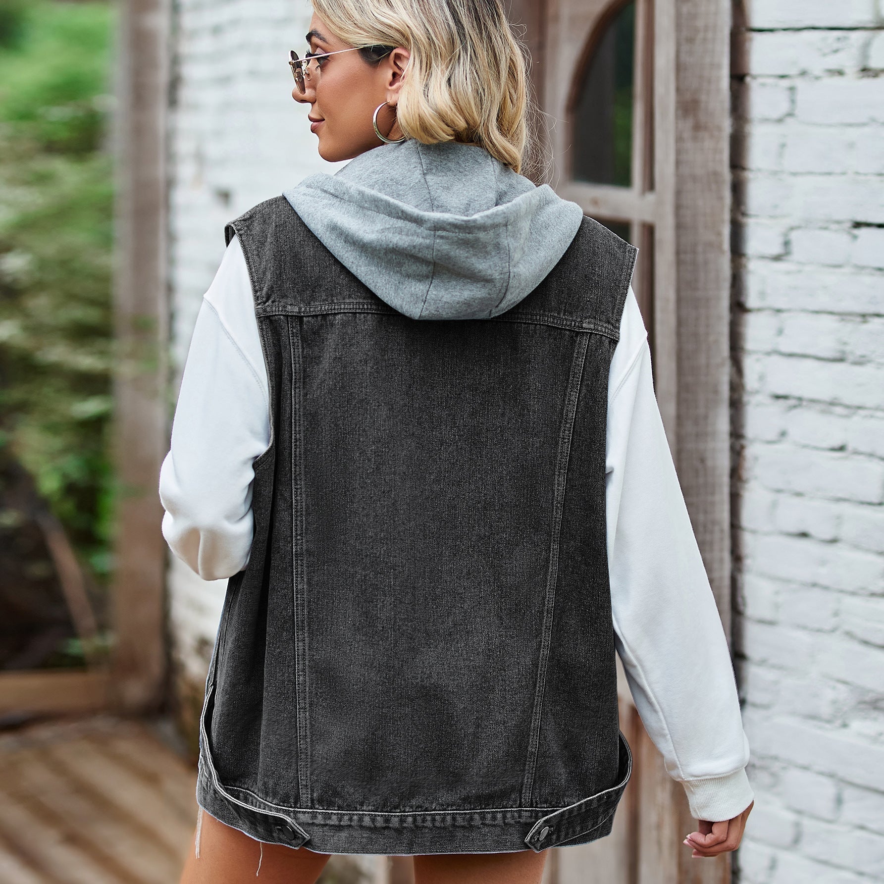 Damevest | Bomuldsdenim Konstruktion Design Med Frontlommer | Hverdagsbrug & Lag-På-Lag Styling | Vanero