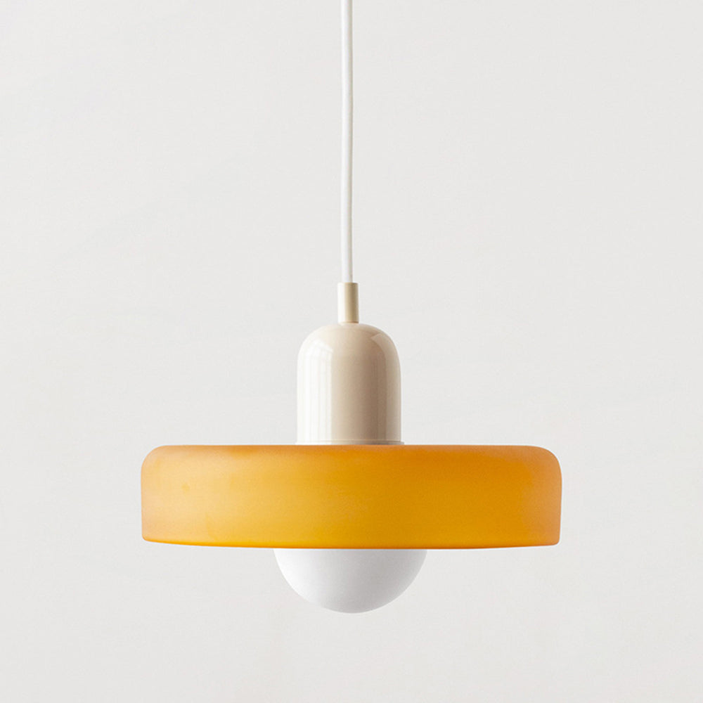 Bauhaus l Pendellampe af Farvet Glas l Vanero