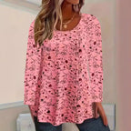 Dame Bluseskjorte Polyesterblanding | Løs Pasform Bluse | Blomsterdetaljer Til Hverdag & Sommerbrug | Vanero