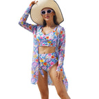 Damebadetøj Polyester Spandex | Crop-Top Bikini med Cover-Up | Hurtigtørrende Design til Strand- og Poolbrug | Vanero