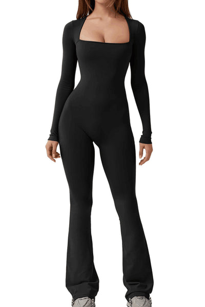 Dame | bredt skåret langærmet bodysuit stilla | vanero