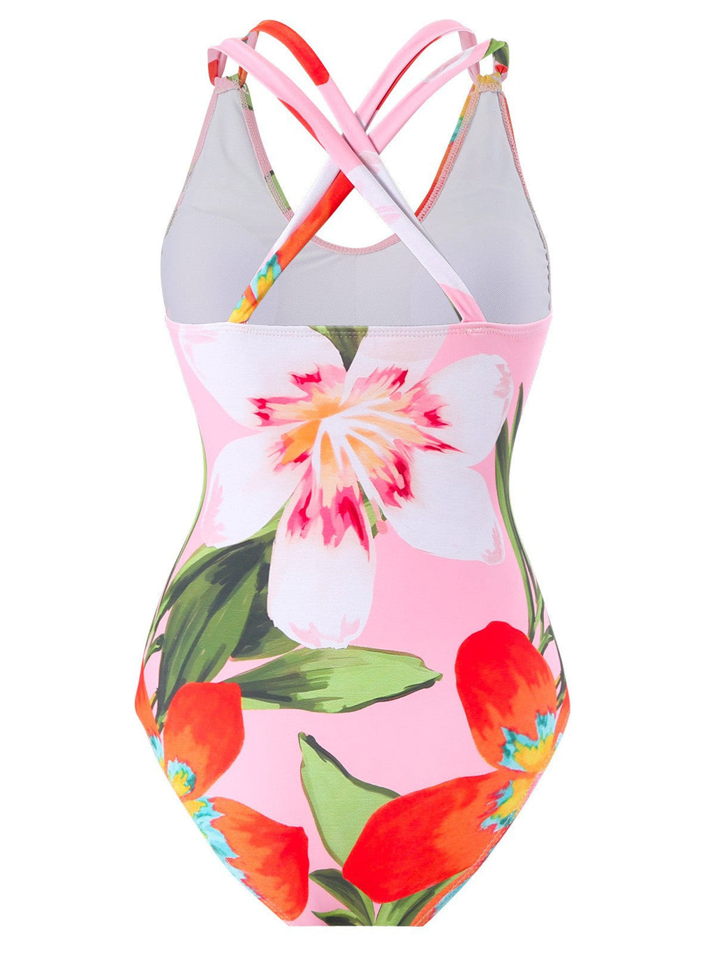 Damebadetøjssæt Polyester Spandex | Badetøj med Blomsterdesign | Flæsedetaljer til Strand- og Poolbrug | Vanero