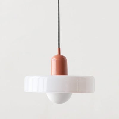 Bauhaus l Pendellampe af Farvet Glas l Vanero