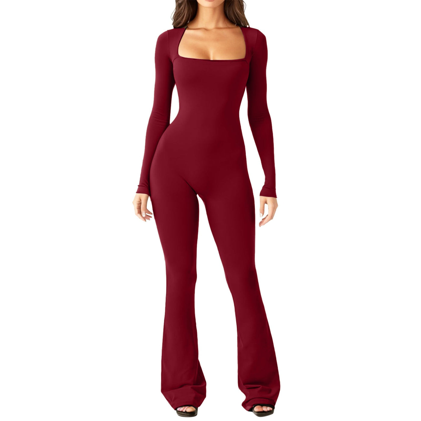Dame | bredt skåret langærmet bodysuit stilla | vanero